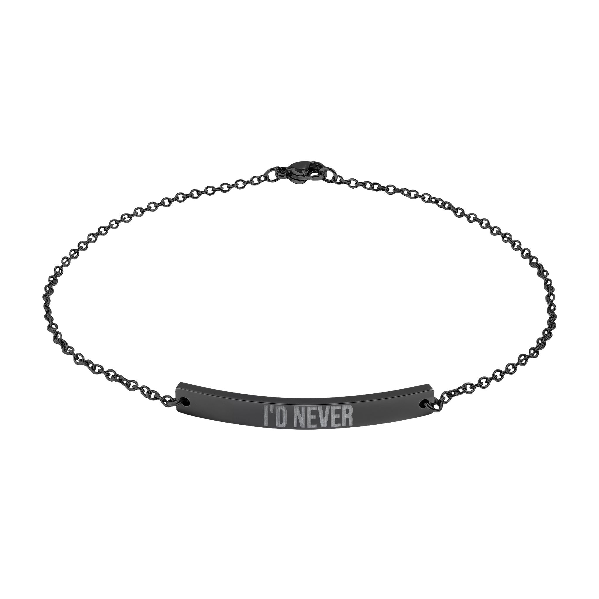 Engraved Curved Bar Anklet — Custom Name/Message Stainless Steel